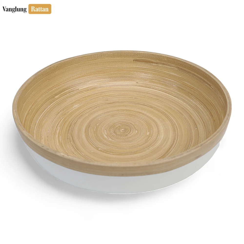 Rattan Export Eco-Friendly Natural Coiled Bamboo Serving Bowl - REX-TW06BL0036