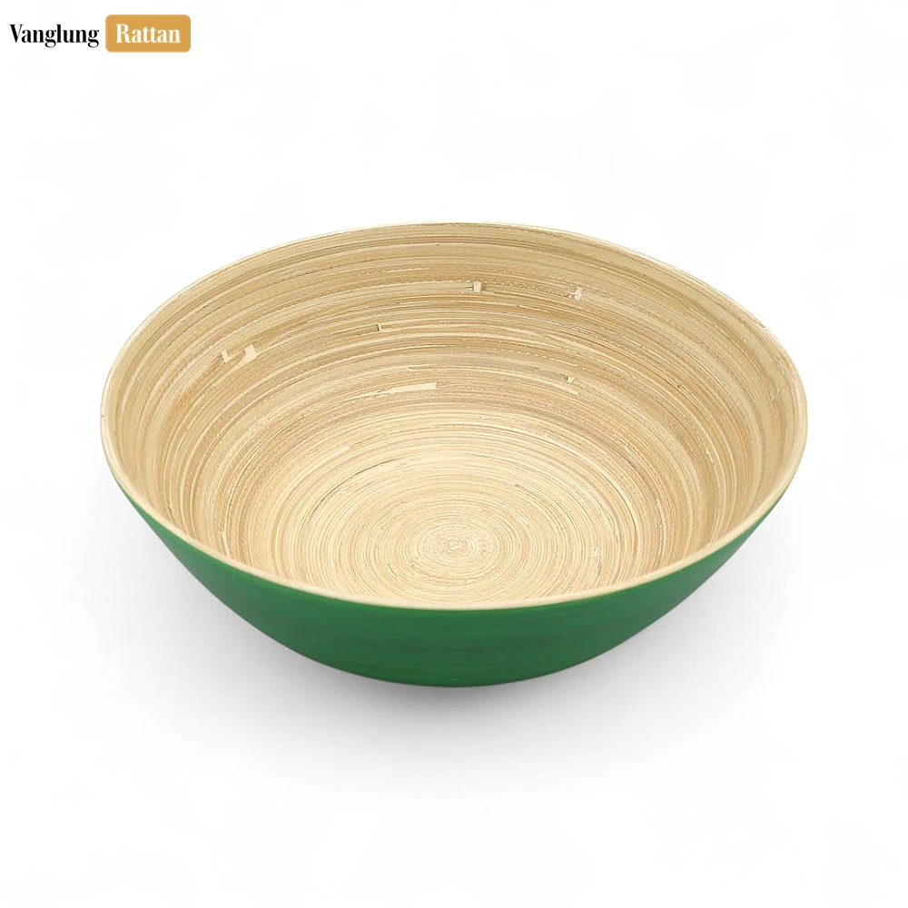 Rattan Export Green Bamboo Salad Bowl Natural Coiled Bamboo - REX-TW06BL0032