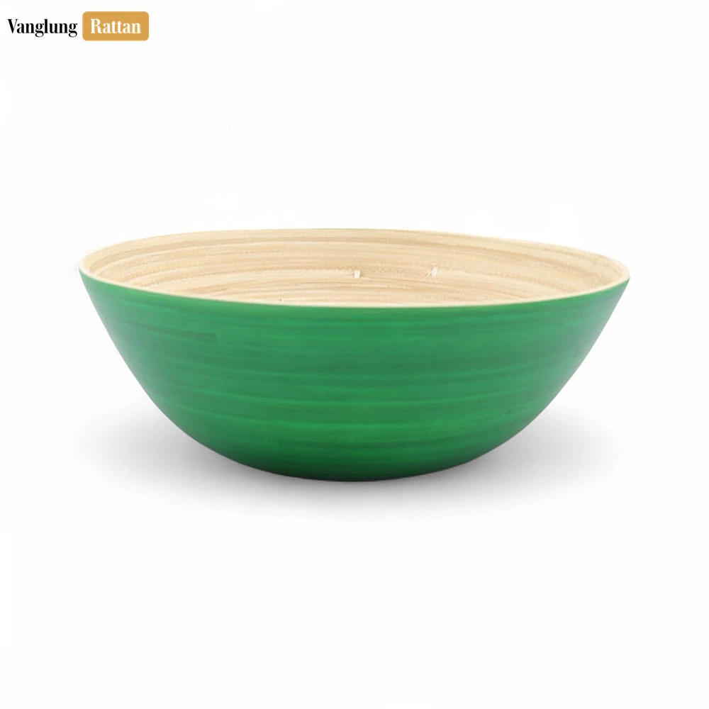 Rattan Export Green Bamboo Salad Bowl Natural Coiled Bamboo - REX-TW06BL0032