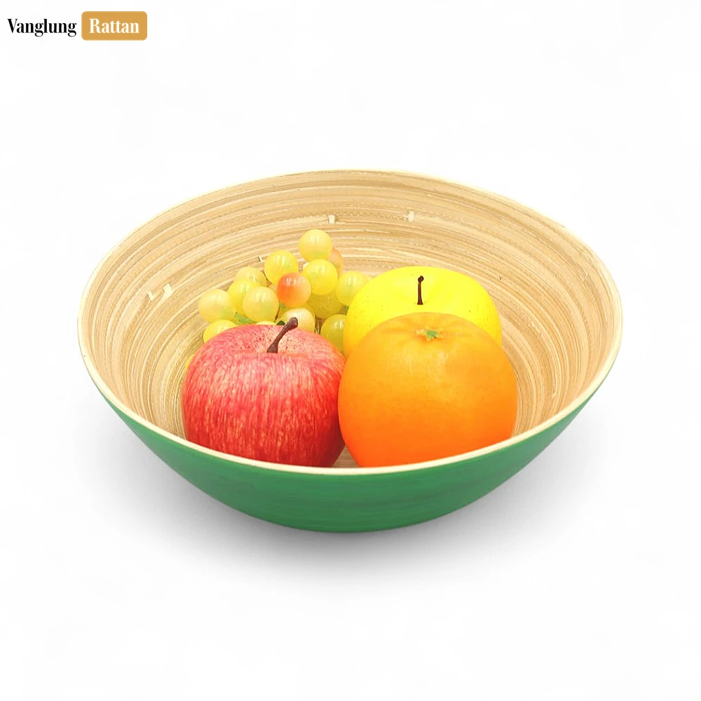 Rattan Export Green Bamboo Salad Bowl Natural Coiled Bamboo - REX-TW06BL0032