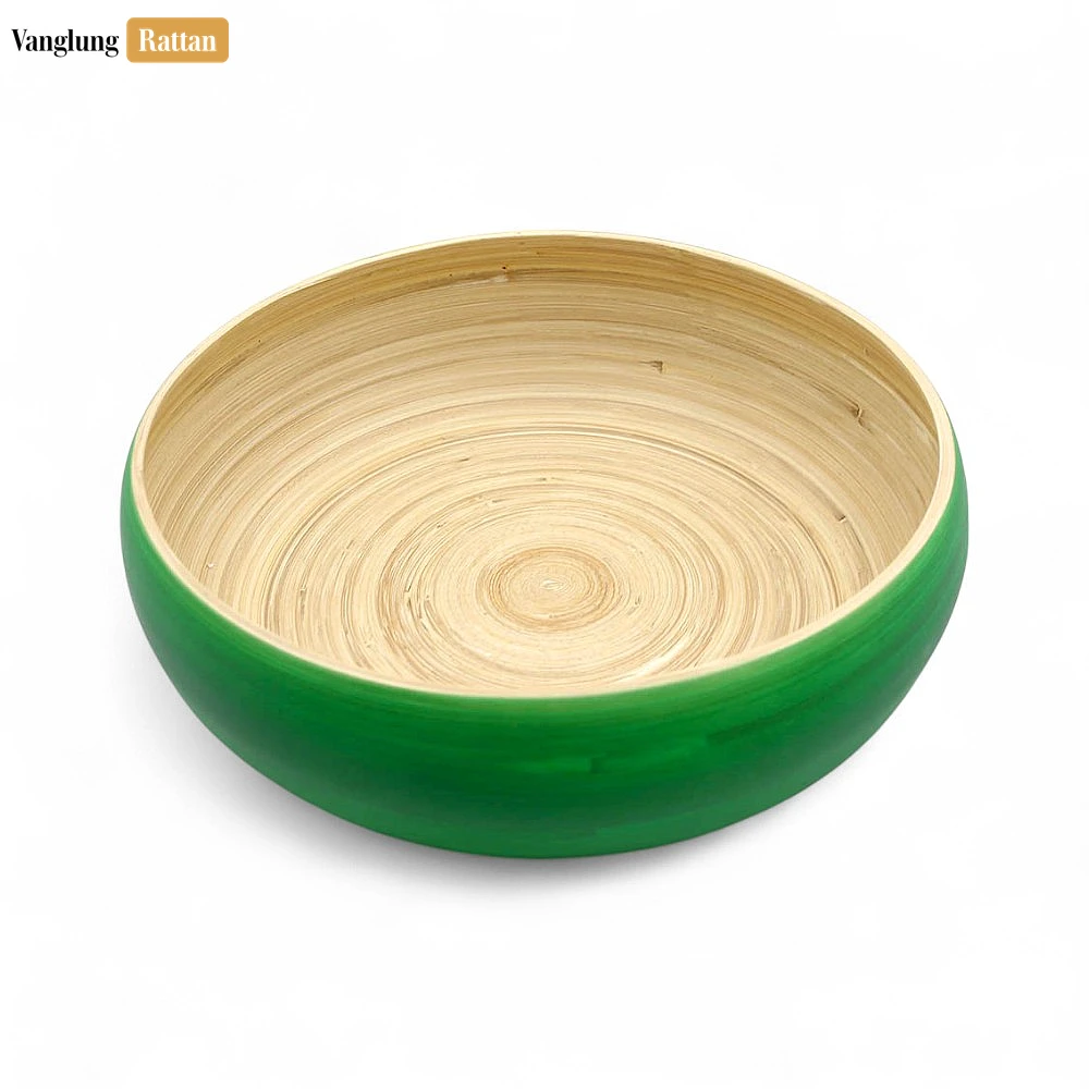 Rattan Export Green Natural Coiled Bamboo Serving Bowl - REX-TW06BL0031