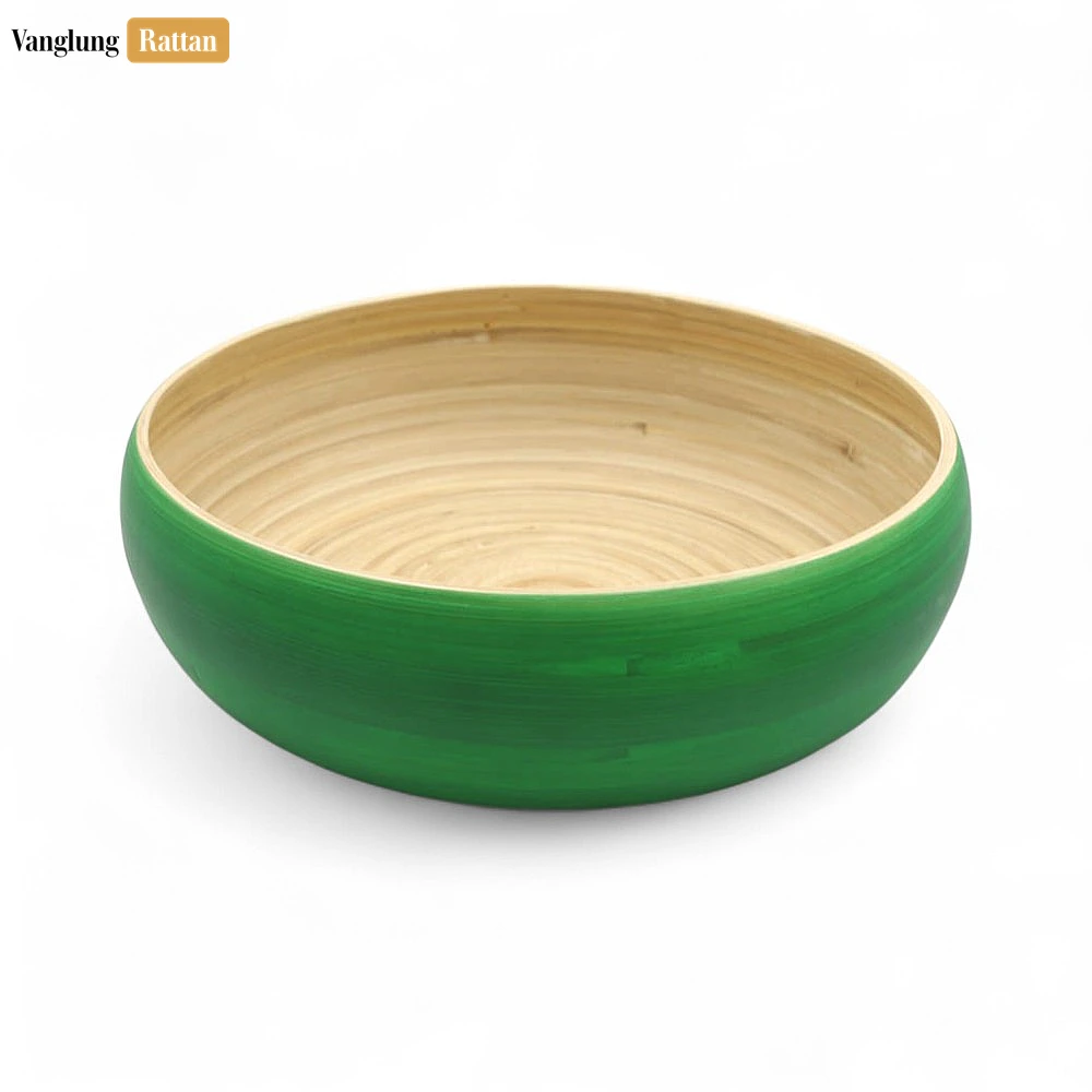 Rattan Export Green Natural Coiled Bamboo Serving Bowl - REX-TW06BL0031