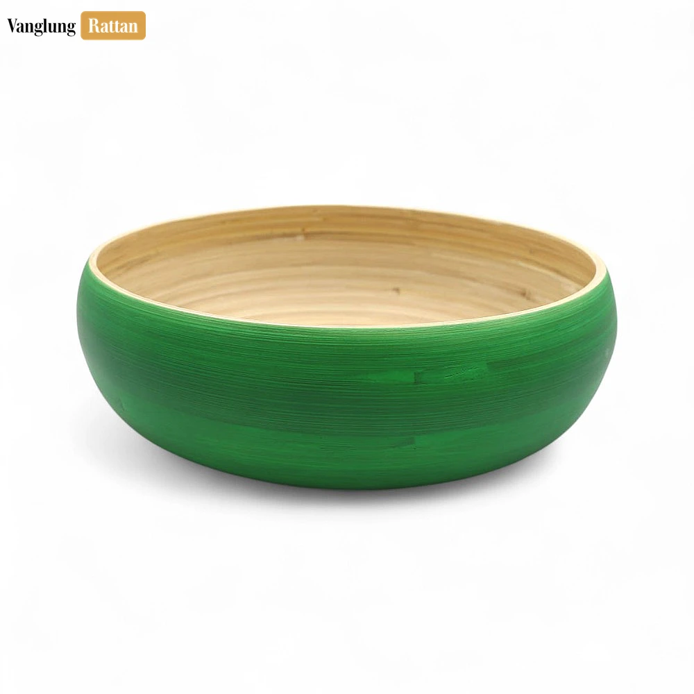 Rattan Export Green Natural Coiled Bamboo Serving Bowl - REX-TW06BL0031