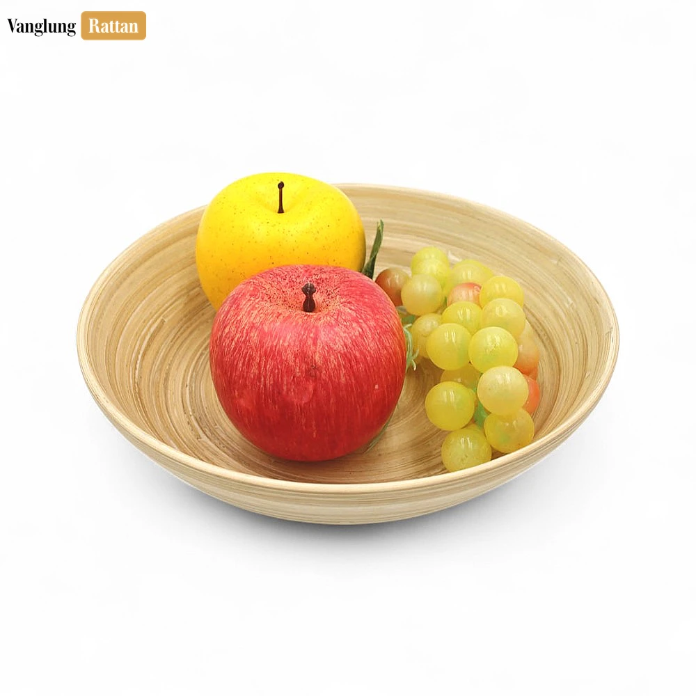 Rattan Export Eco-Friendly Natural Coiled Bamboo Serving Bowl - REX-TW06BL0030