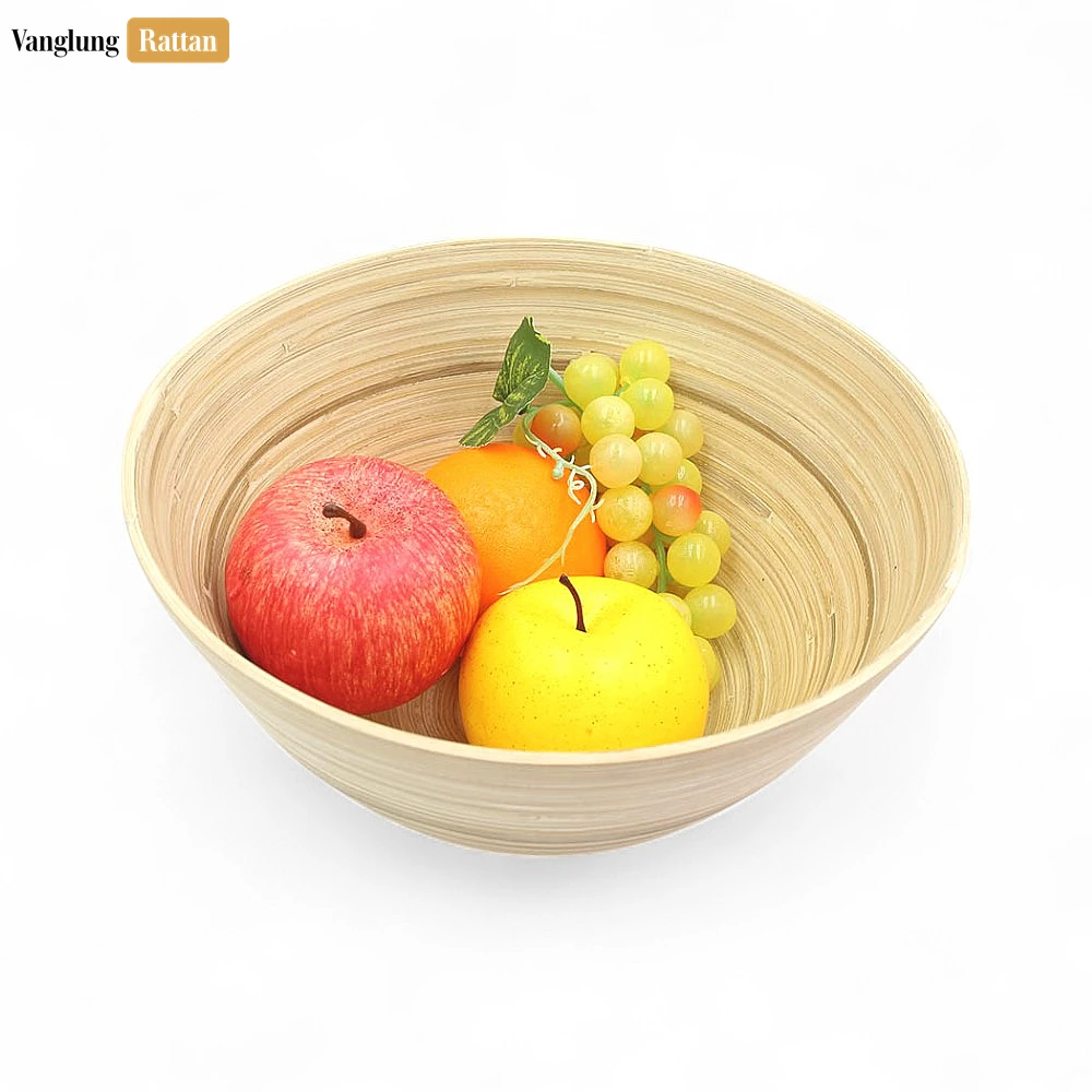 Rattan Export Eco-Friendly Natural Coiled Bamboo Tableware Bowl - REX-TW06BL0029