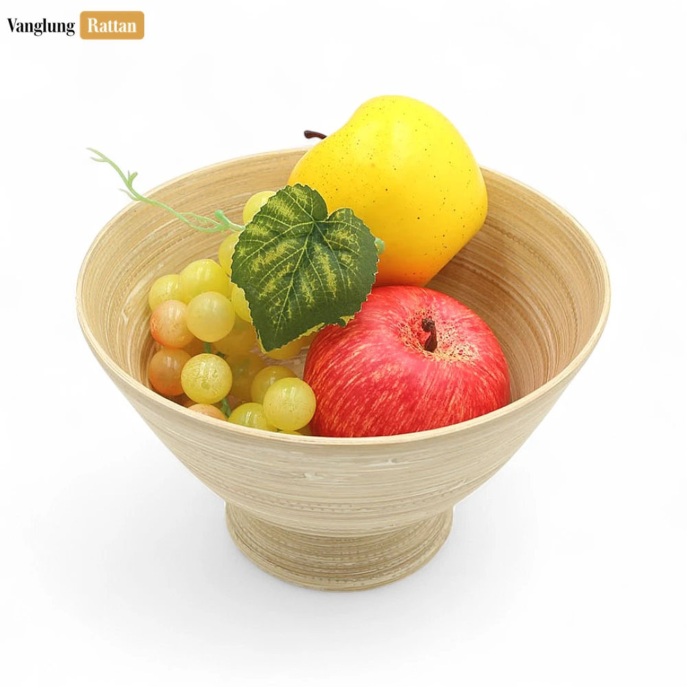 Rattan Export Natural Coiled Bamboo Pedestal Bowl - REX-TW06BL0028