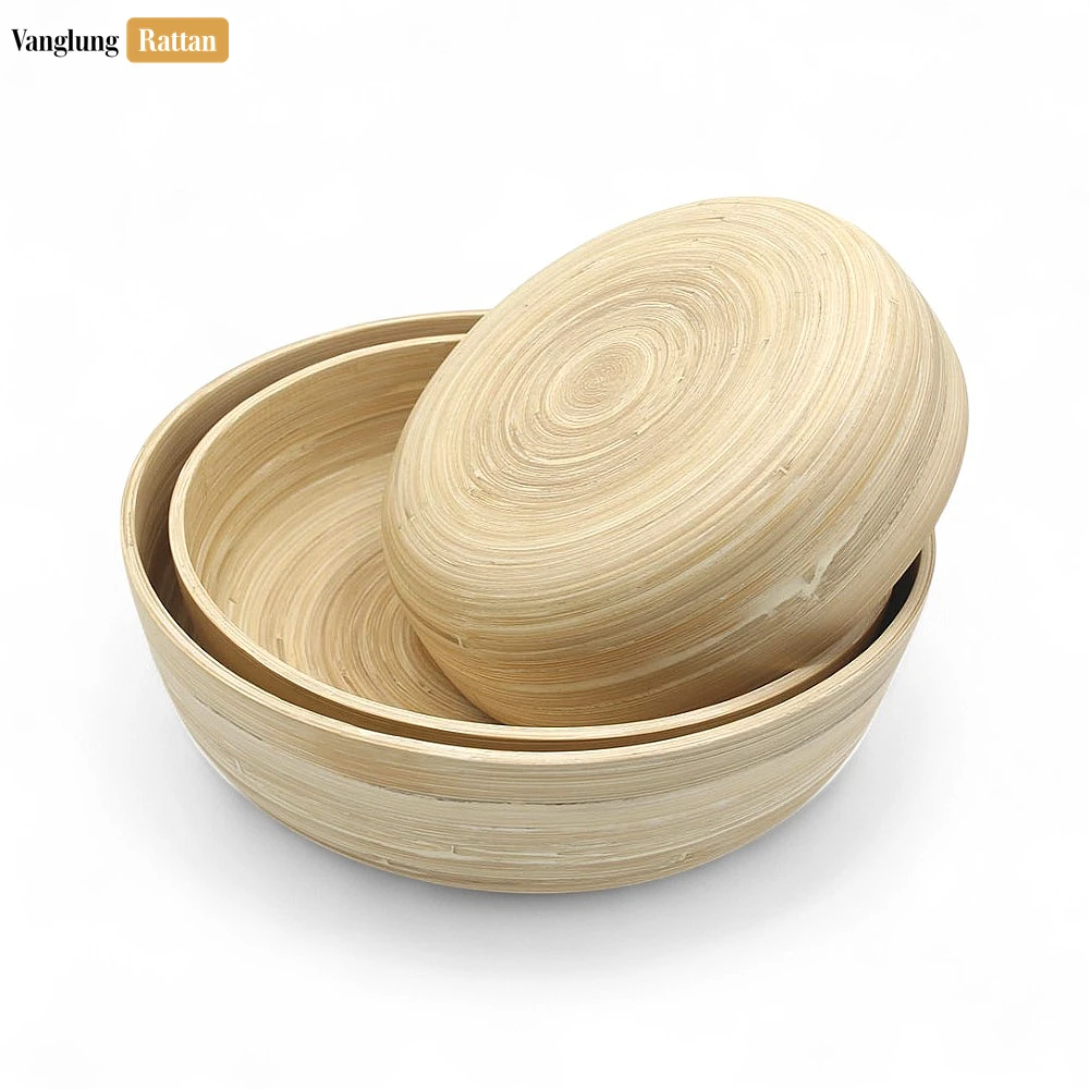 Rattan Export Natural Coiled Bamboo Serving Bowl - REX-TW06BL0027