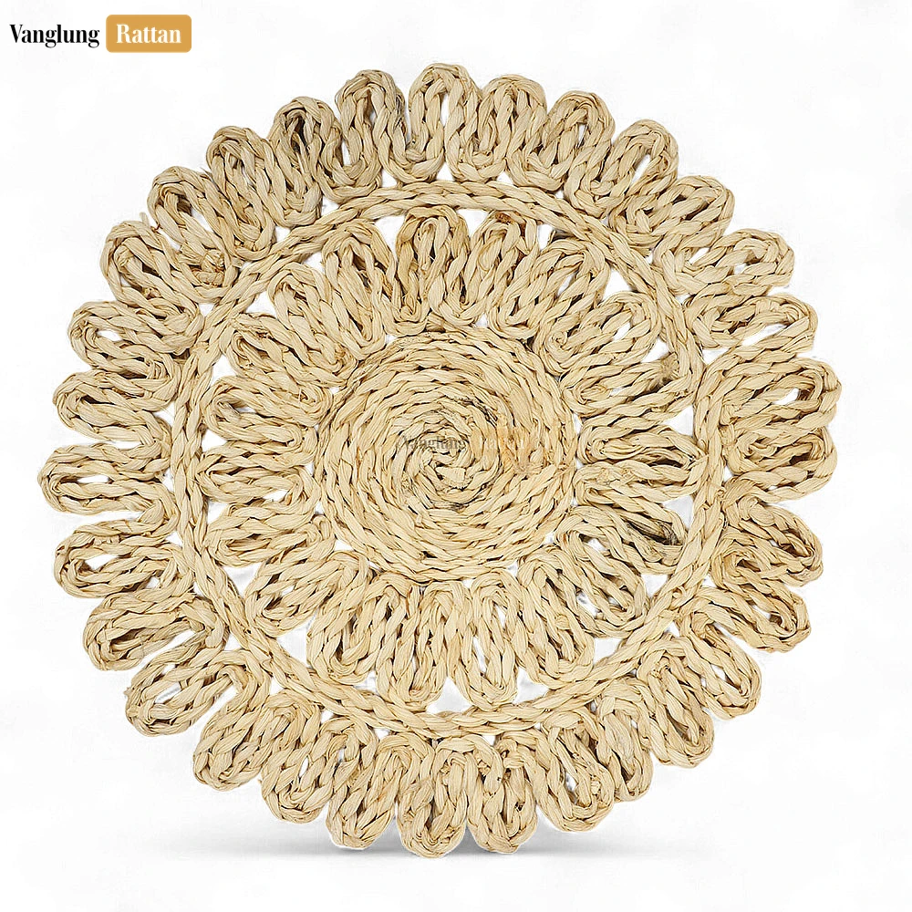 Rattan Export New Natural Decoration Handwoven Water Hyacinth Placemat - REX-UP081007-1