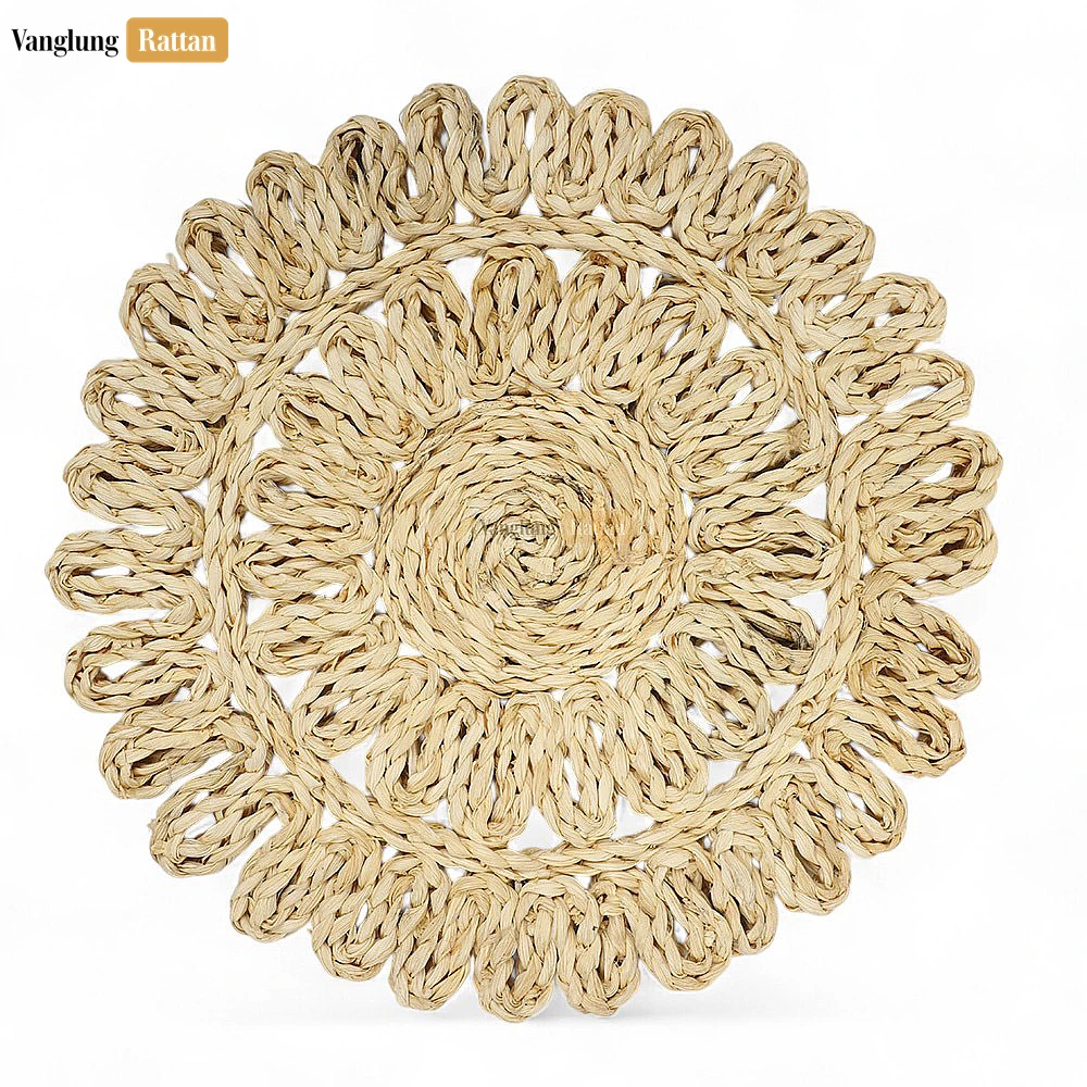 Rattan Export New Natural Decoration Handwoven Water Hyacinth Placemat - REX-UP081007-1