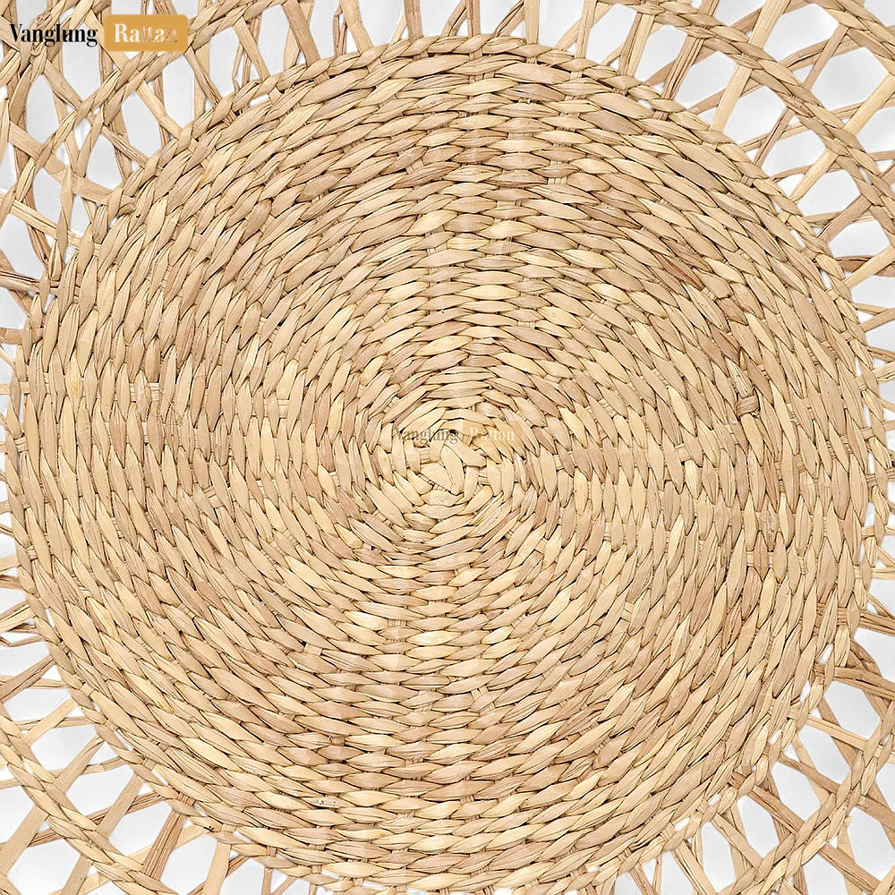 Rattan Export Handwoven Seagrass Star Wall Decor, Round Natural Wicker Hanging - REX-UP092008