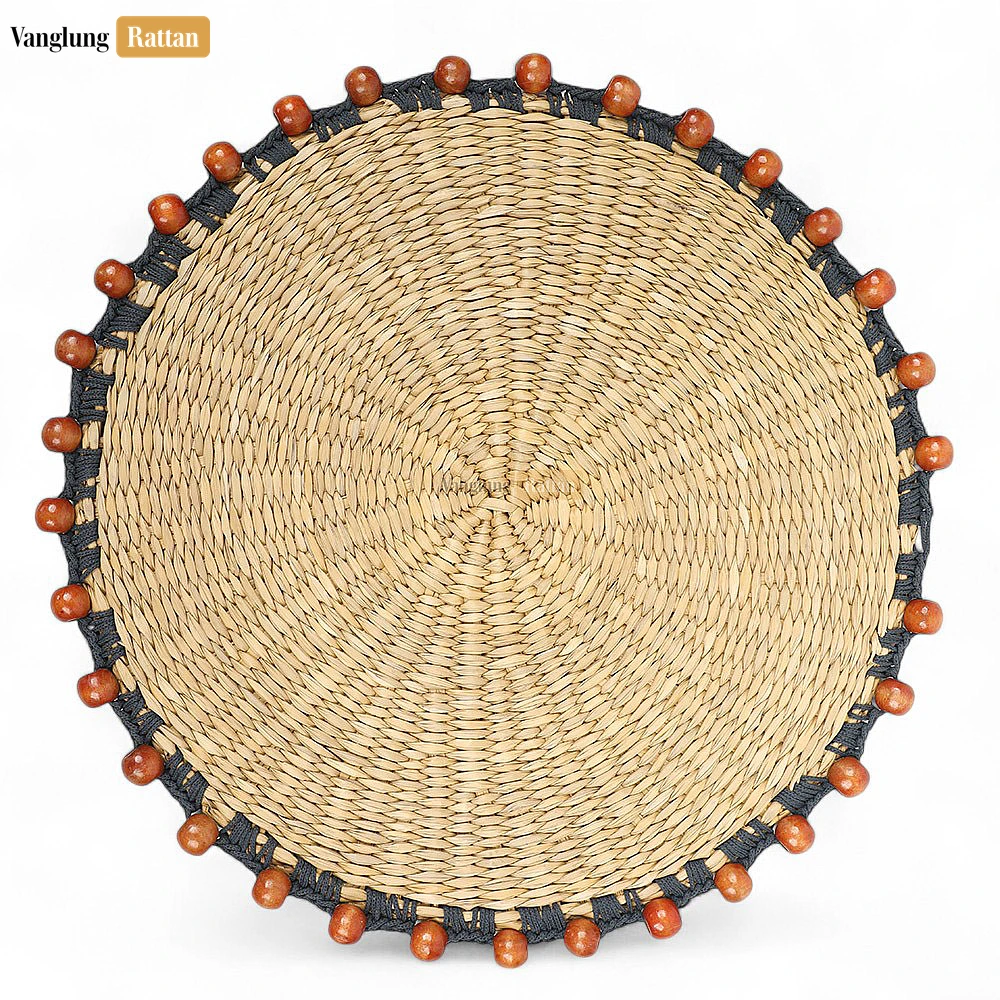 Rattan Export Creative Spiral Round Handicraft Seagrass Placemat for Dinner Decoration - REX-UP092004