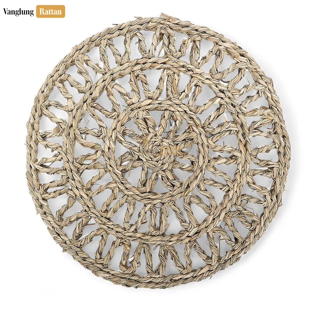 Rattan Export Creative Round Hanwoven Seagrass Placemat for Decoration - REX-UP072011