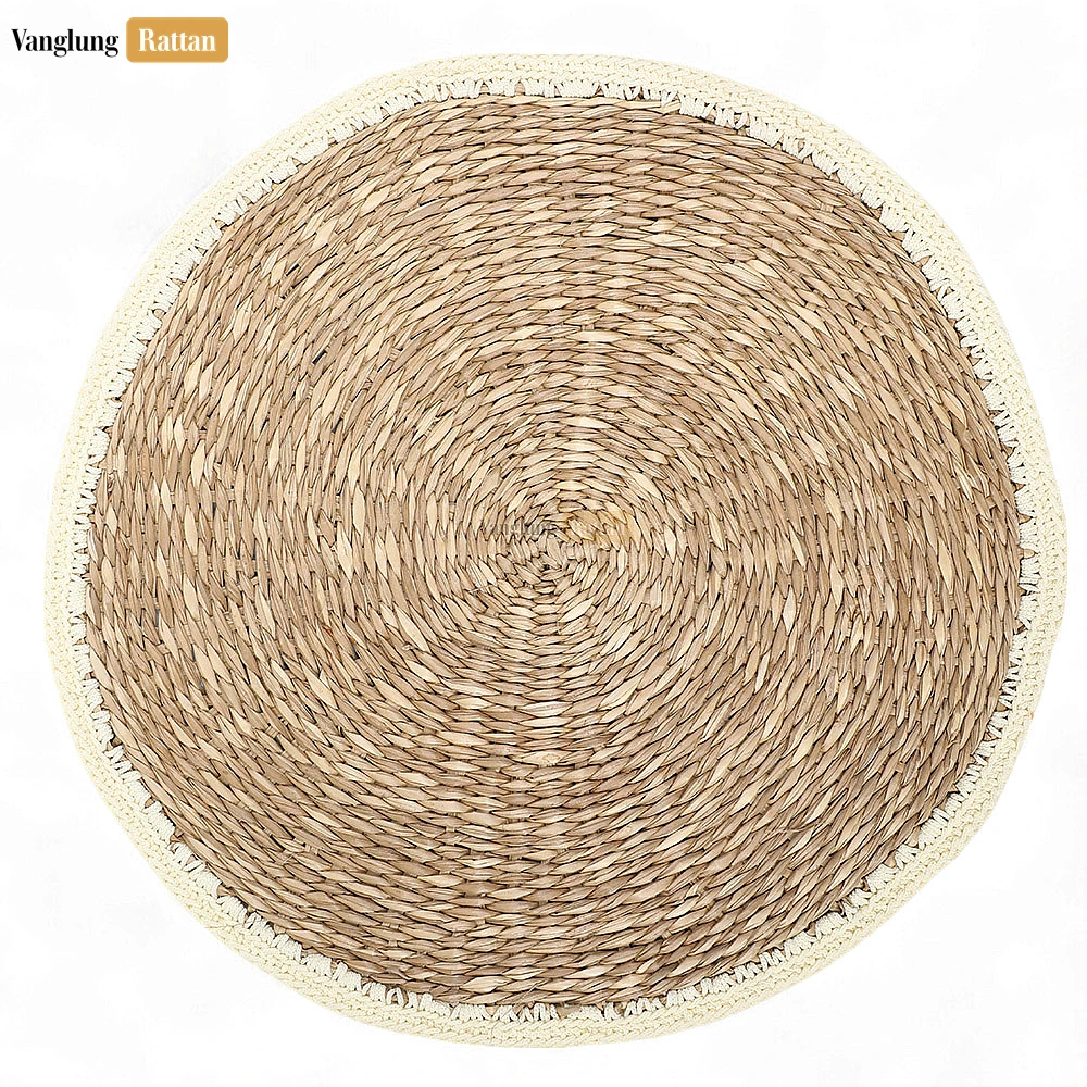 Rattan Export Handwoven Natural Round Seagrass Placemat for Dinner Decoration - REX-UP072010