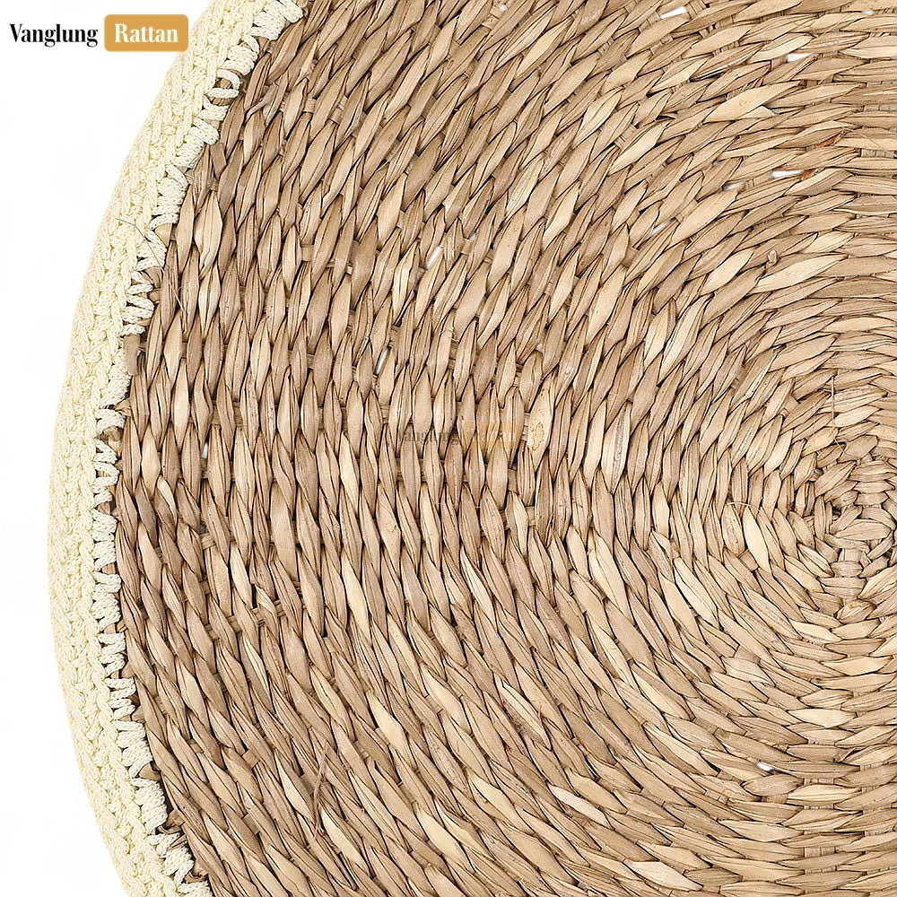 Rattan Export Handwoven Natural Round Seagrass Placemat for Dinner Decoration - REX-UP072010