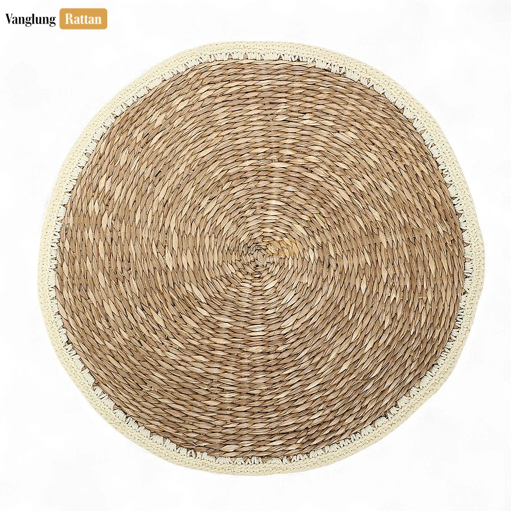 Rattan Export Handwoven Natural Round Seagrass Placemat for Dinner Decoration - REX-UP072010
