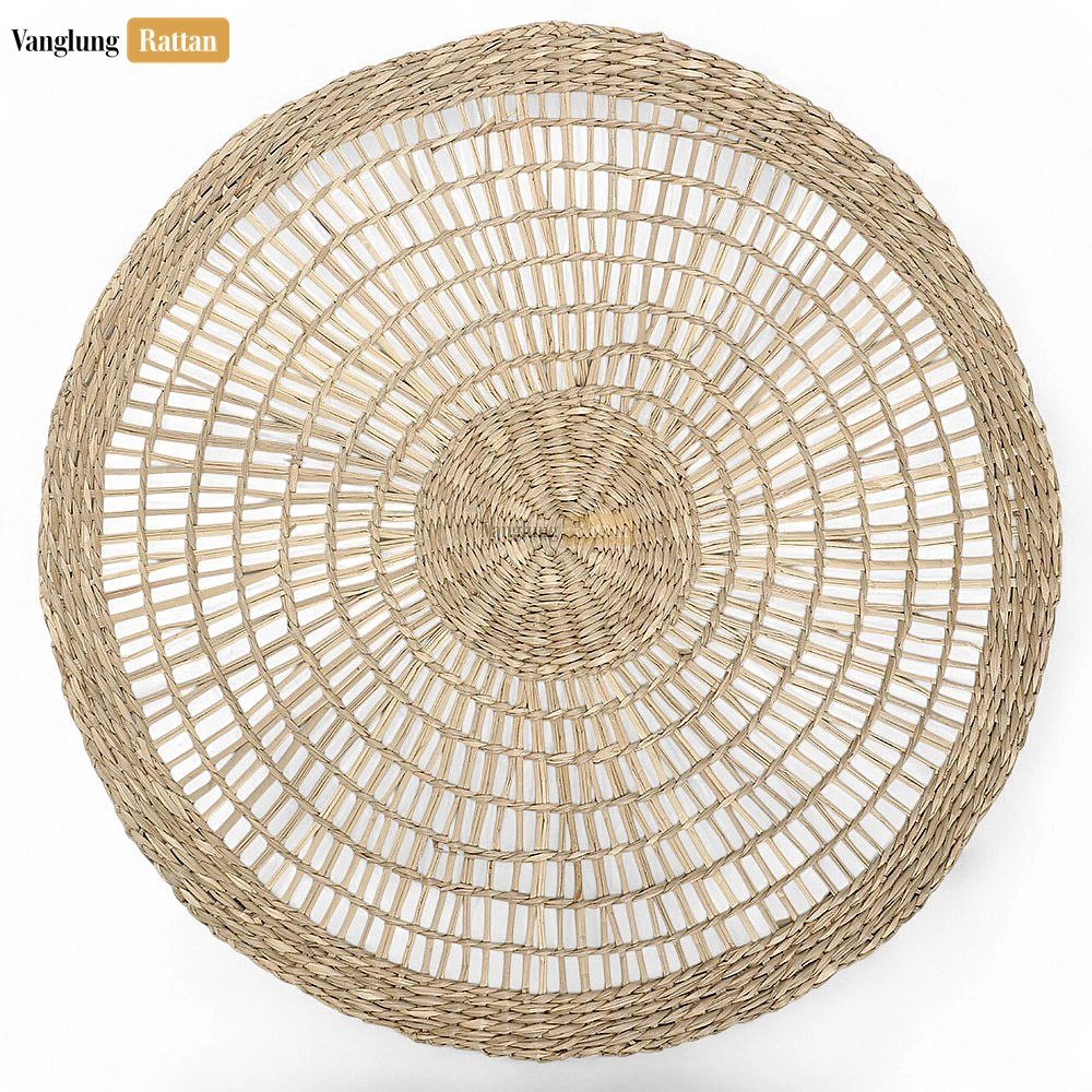 Rattan Export Spiral Round Handicraft Seagrass Placemat for Decoration - REX-UP071008