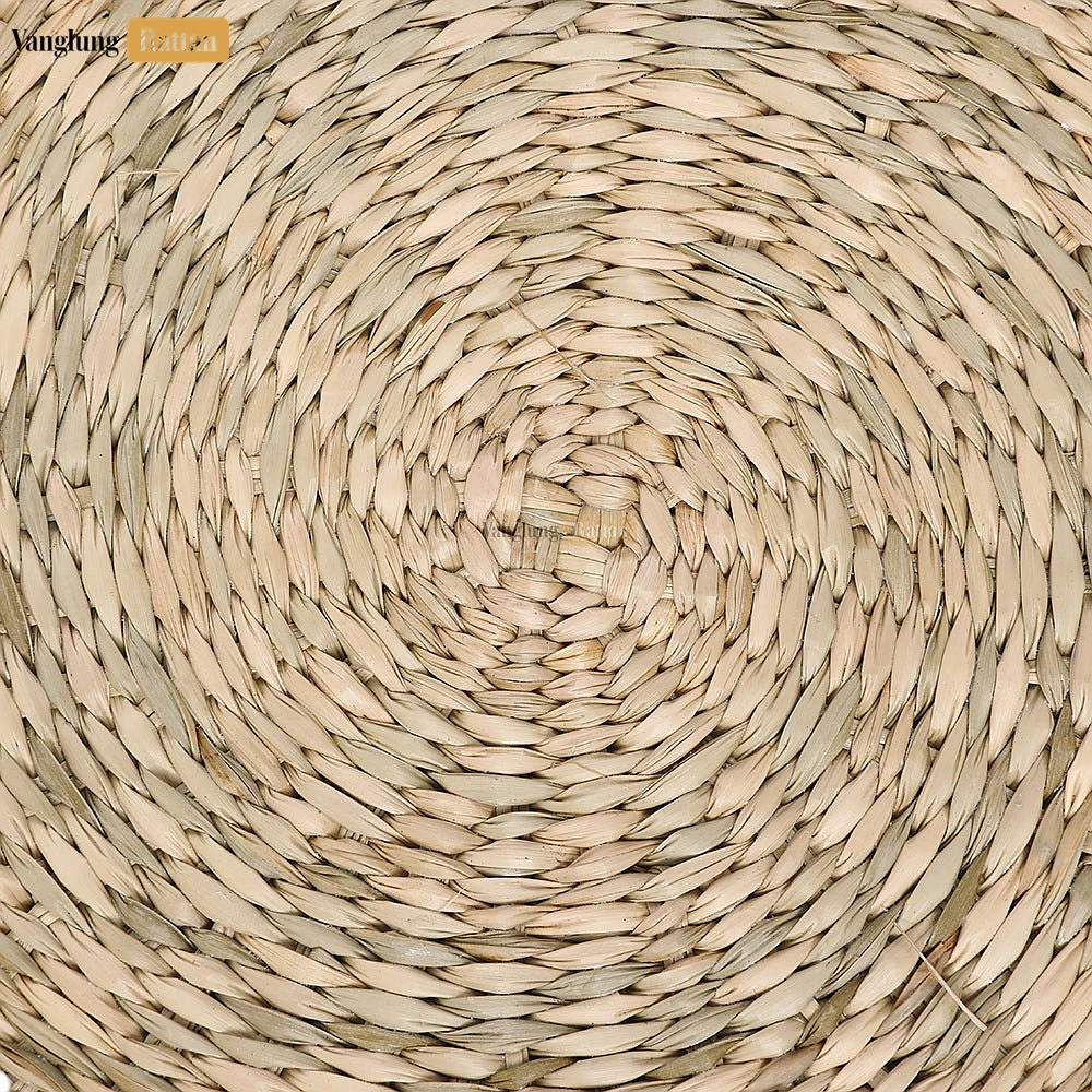 Rattan Export Black Round Shape Handicraft Seagrass Placemat for Decoration - REX-UP072004