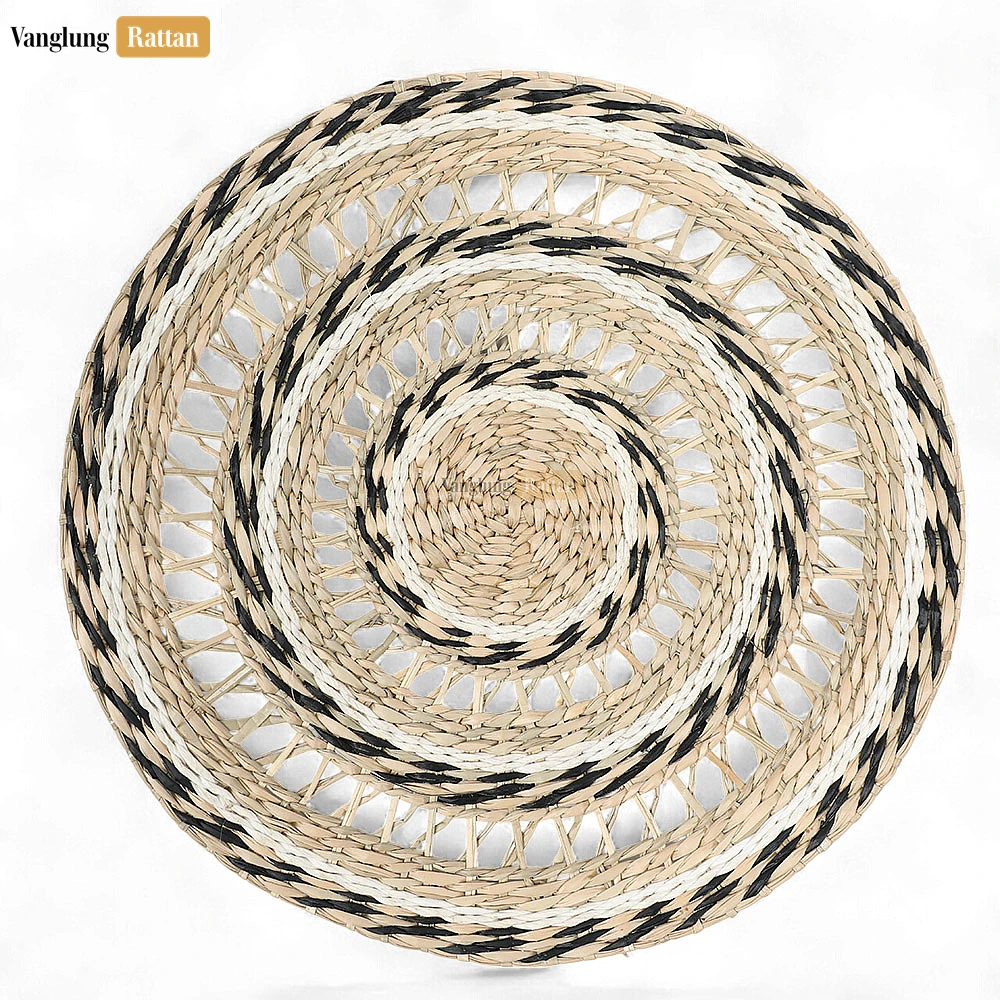 Rattan Export Concentric Circle Round Handicraft Seagrass Placemat for Decoration - REX-UP072003