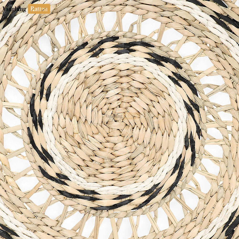 Rattan Export Concentric Circle Round Handicraft Seagrass Placemat for Decoration - REX-UP072003