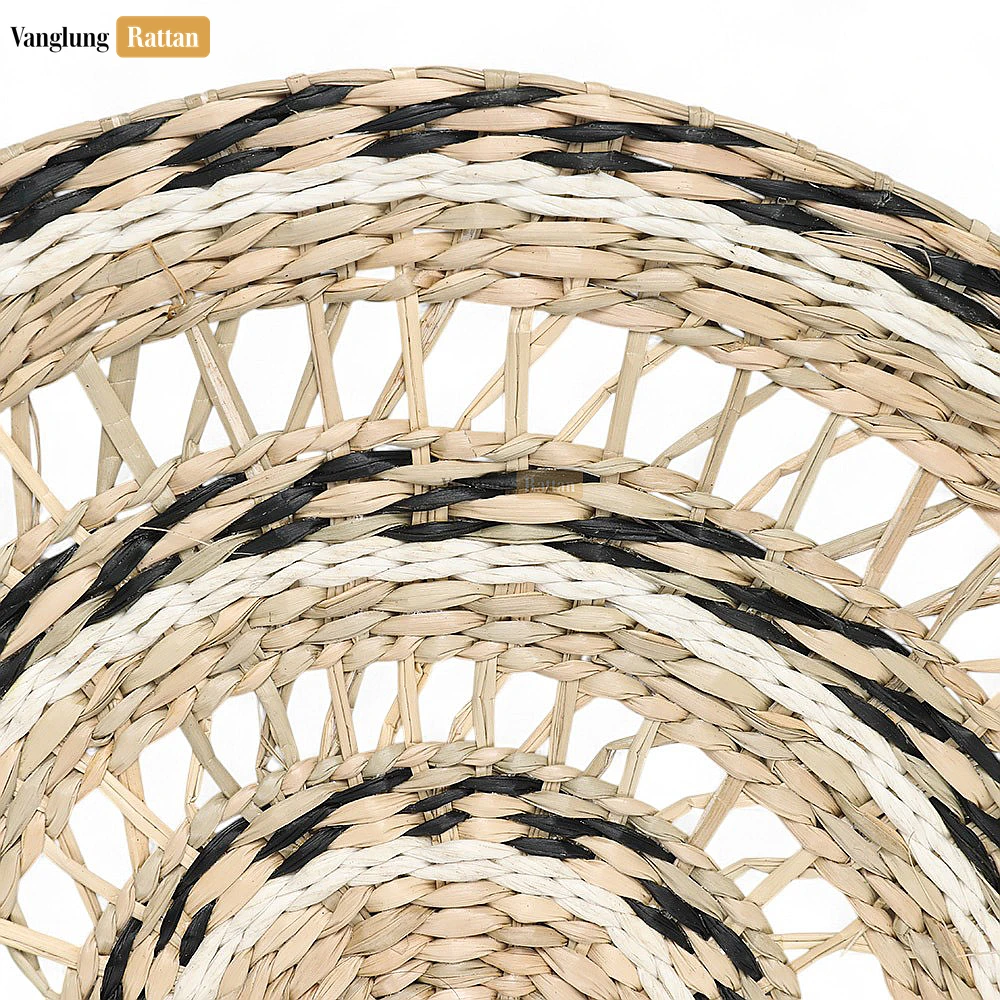 Rattan Export Concentric Circle Round Handicraft Seagrass Placemat for Decoration - REX-UP072003