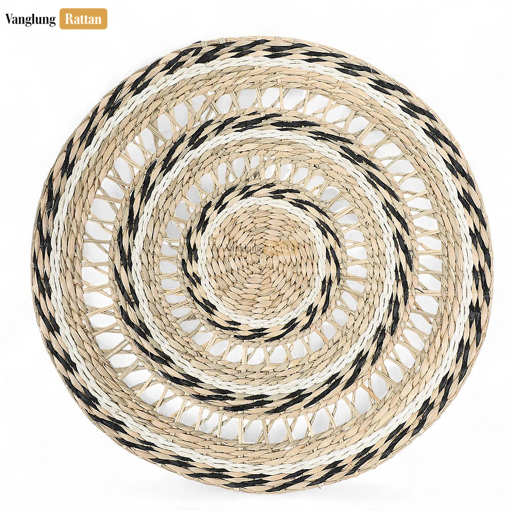 Rattan Export Concentric Circle Round Handicraft Seagrass Placemat for Decoration - REX-UP072003