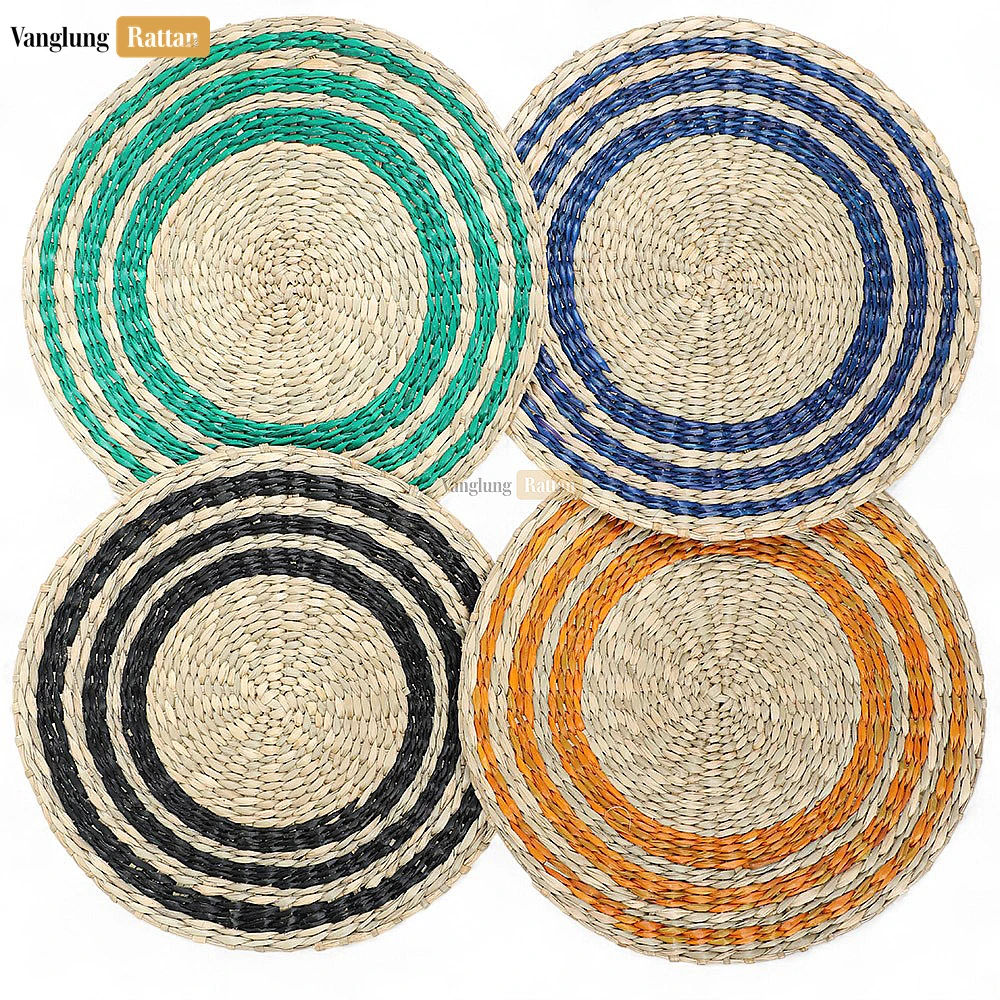 Rattan Export Round Shape Handicraft Seagrass Placemat for Decoration - REX-UP072002