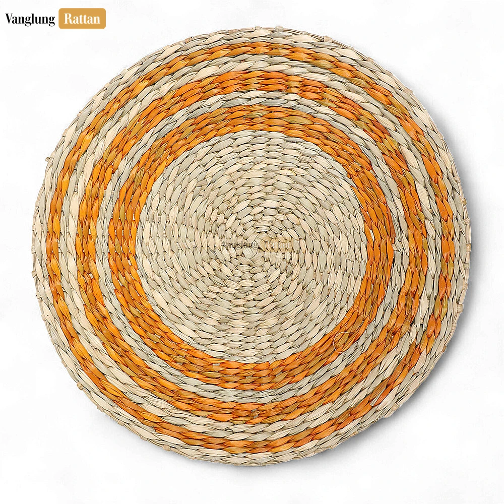 Rattan Export Round Shape Handicraft Seagrass Placemat for Decoration - REX-UP072002
