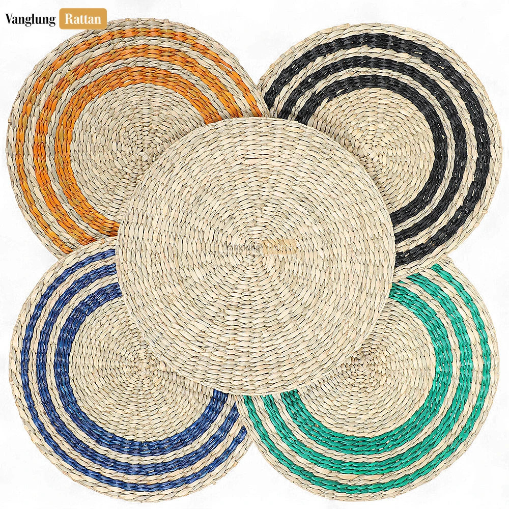 Rattan Export Round Shape Handicraft Seagrass Placemat for Decoration - REX-UP072002