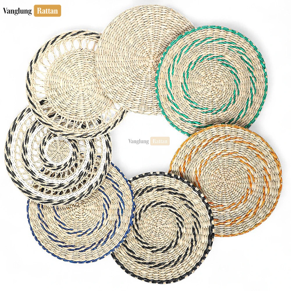 Rattan Export Round Shape Handicraft Seagrass Placemat for Decoration - REX-UP072001