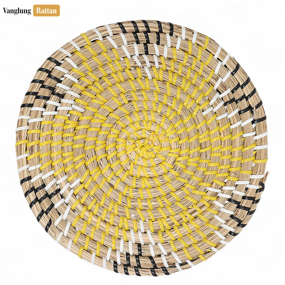 Rattan Export Flower Center Spiral Round Handicraft Seagrass Placemat for Dinner Decoration - REX-UP071004
