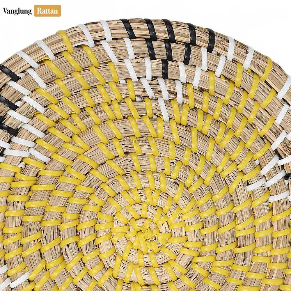 Rattan Export Flower Center Spiral Round Handicraft Seagrass Placemat for Dinner Decoration - REX-UP071004