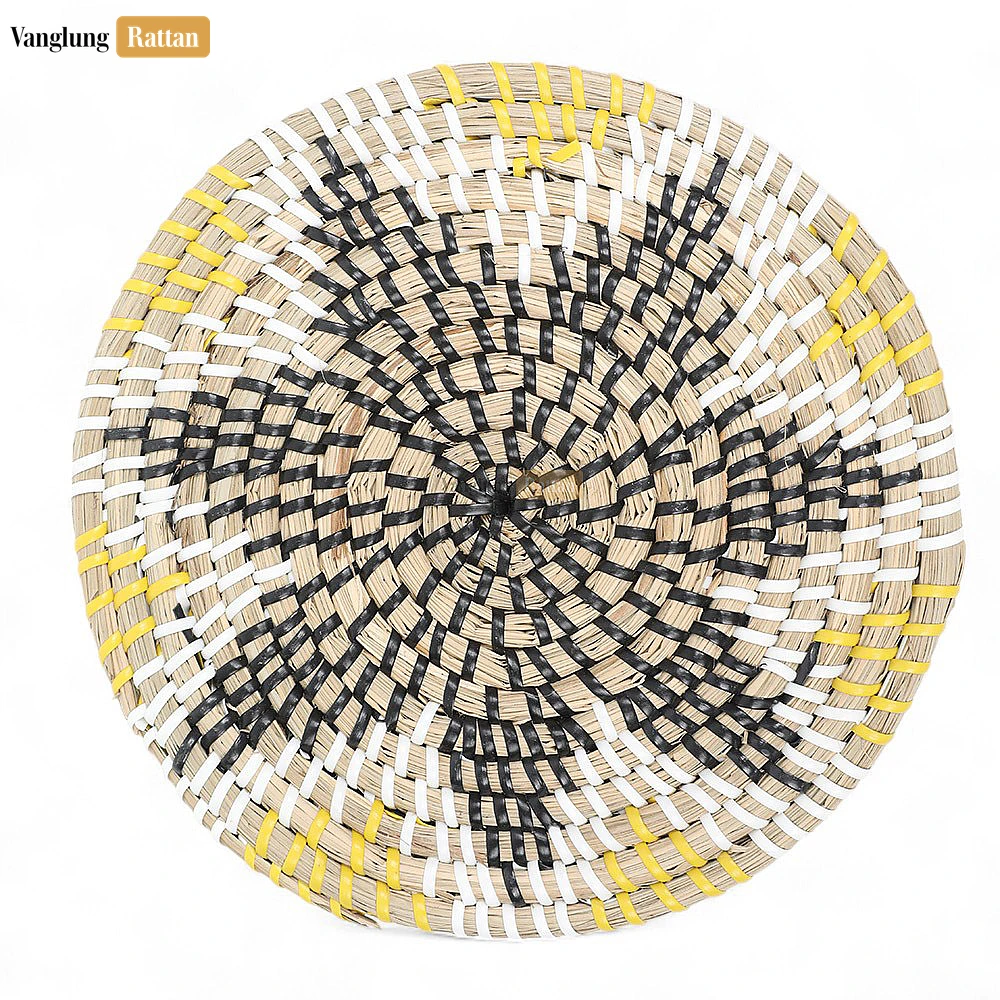 Rattan Export Flower Center Spiral Round Handicraft Seagrass Placemat for Dinner Decoration - REX-UP071003