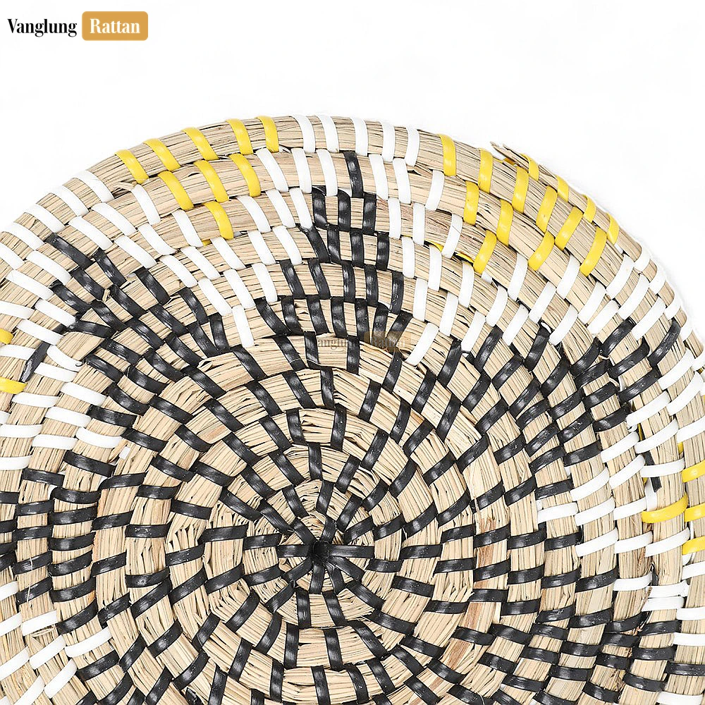 Rattan Export Flower Center Spiral Round Handicraft Seagrass Placemat for Dinner Decoration - REX-UP071003
