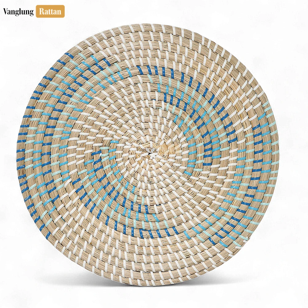 Rattan Export New Design Spiral Round Handwoven Seagrass Placemat for Decoration - REX-UP071002-3