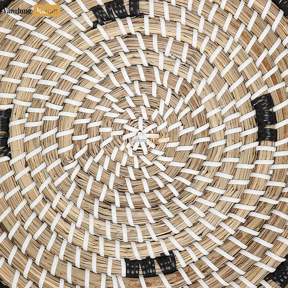 Rattan Export Light Brown Spiral Round Handwoven Seagrass Placemat for Decoration - REX-UP071002-1