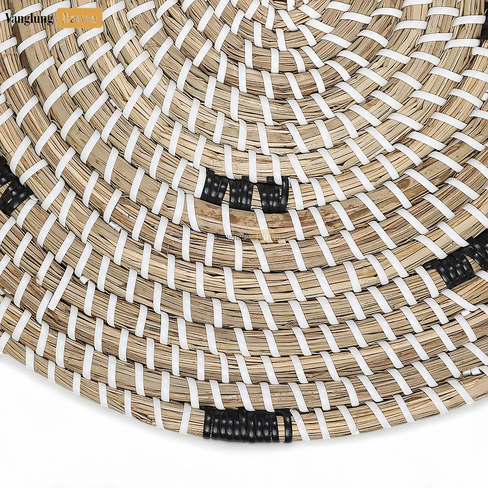 Rattan Export Light Brown Spiral Round Handwoven Seagrass Placemat for Decoration - REX-UP071002-1