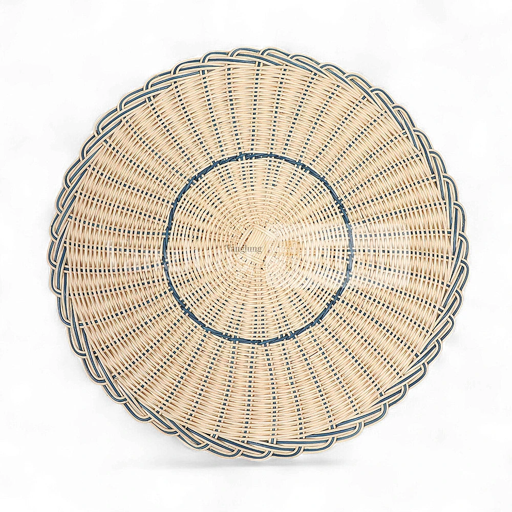 Rattan Export Light Brown Eco Friendly Round Rattan Placemat for Dinner Decoration - REX-UP032007