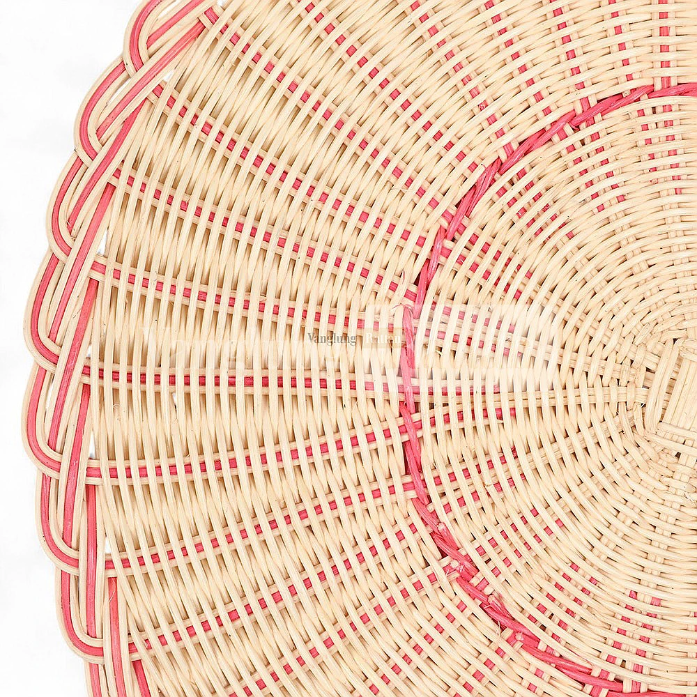 Rattan Export Light Brown Eco Friendly Round Rattan Placemat for Dinner Decoration - REX-UP032007