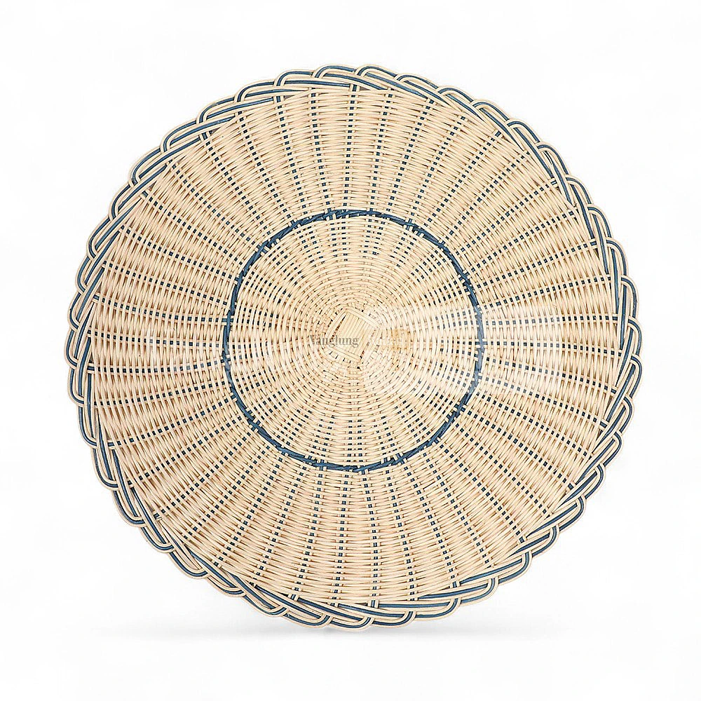 Rattan Export Light Brown Eco Friendly Round Rattan Placemat for Dinner Decoration - REX-UP032007