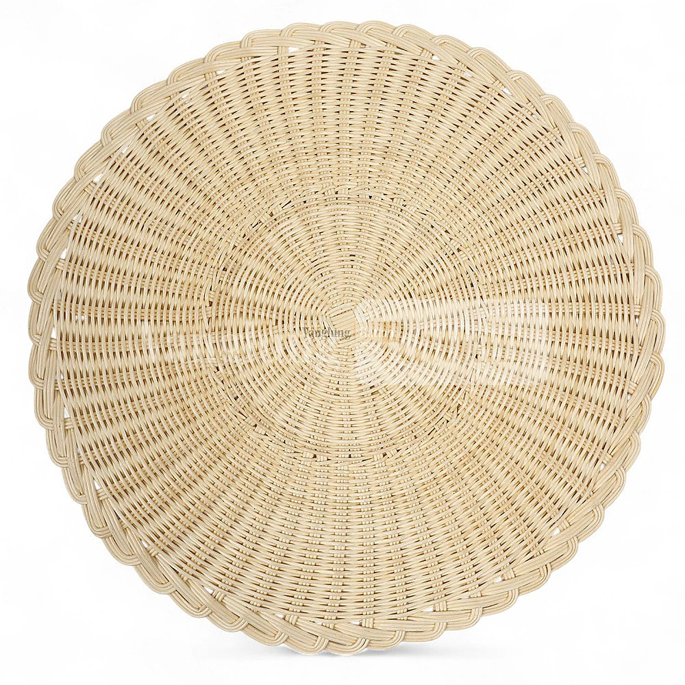 Rattan Export Light Brown Handwoven Round Rattan Placemat for Dinner Decoration - REX-UP032011