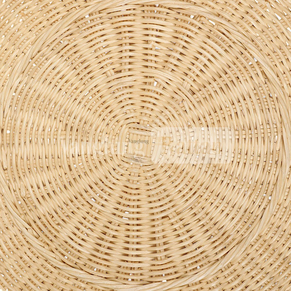 Rattan Export Light Brown Handwoven Round Rattan Placemat for Dinner Decoration - REX-UP032011