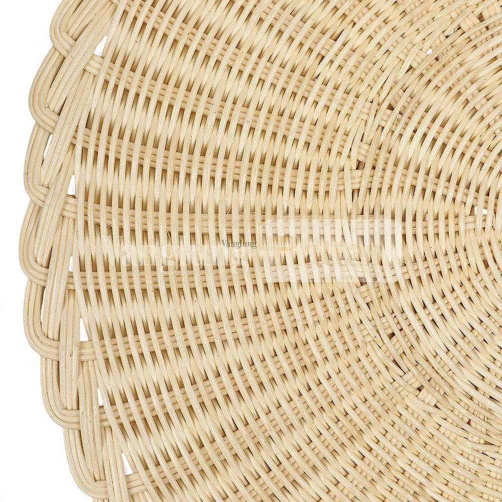 Rattan Export Light Brown Handwoven Round Rattan Placemat for Dinner Decoration - REX-UP032011
