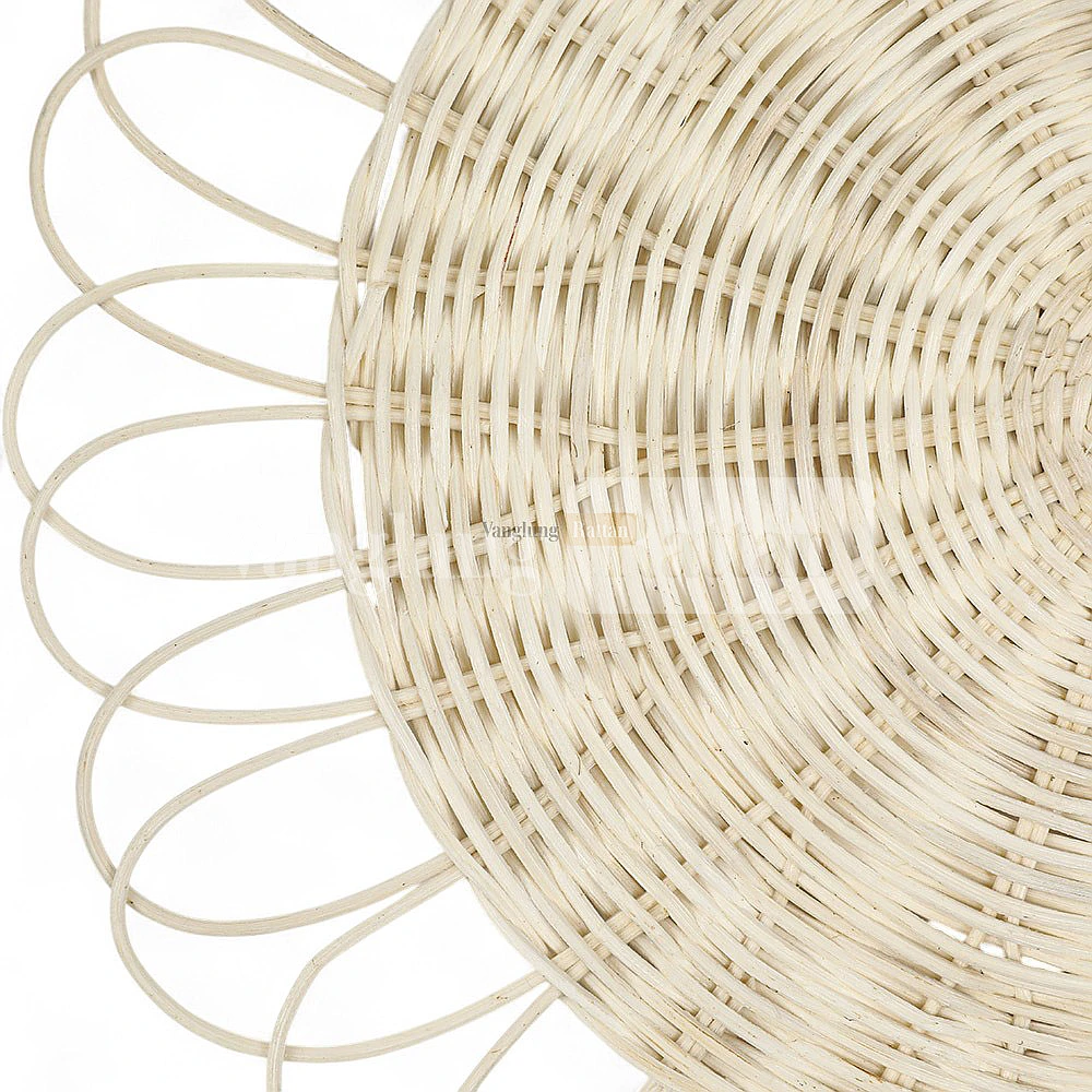Rattan Export Natural White Handicraft Flower Core Rattan Placemat for Decoration - REX-UP054010