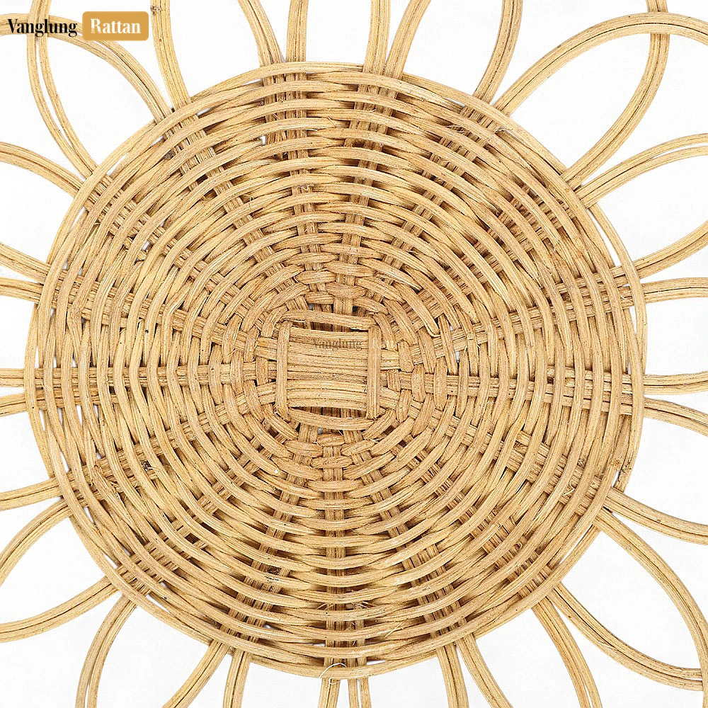 Rattan Export Brown Handicraft Flower Core Rattan Placemat for Decoration - REX-UP054009