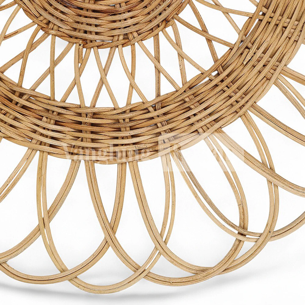 Rattan Export Natural Brown Handwoven Creative Flower Core Rattan Placemat for Decoration - REX-UP054008