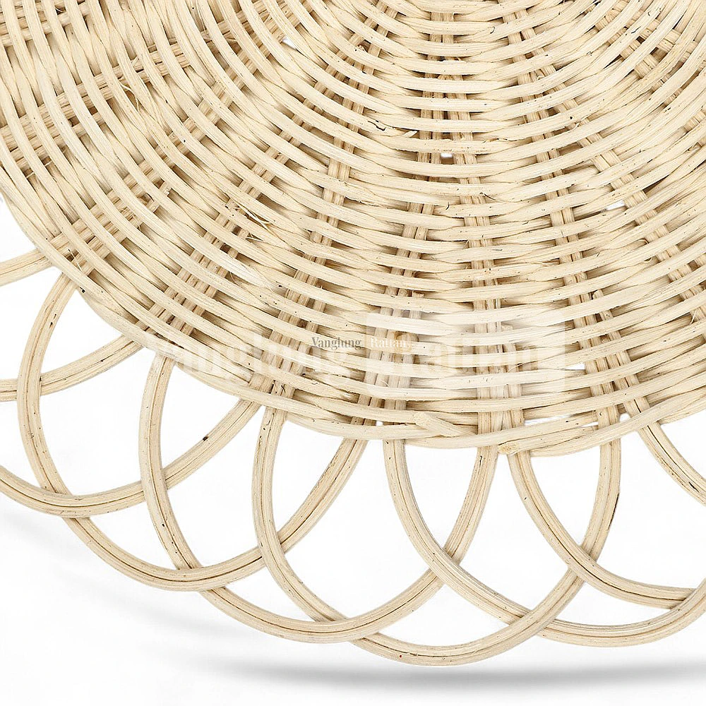 Rattan Export Natural White Handwoven Round Core Rattan Placemat for Dinner Decoration - REX-UP054007