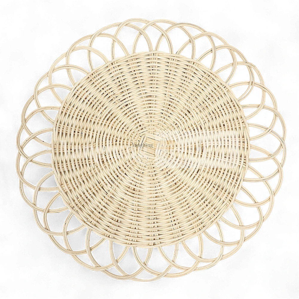 Rattan Export Natural White Handwoven Round Core Rattan Placemat for Dinner Decoration - REX-UP054007