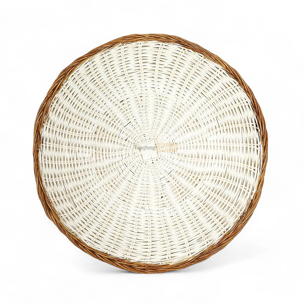 Rattan Export White Wash High Quality Handwoven Round Core Rattan Placemat - REX-UP054006