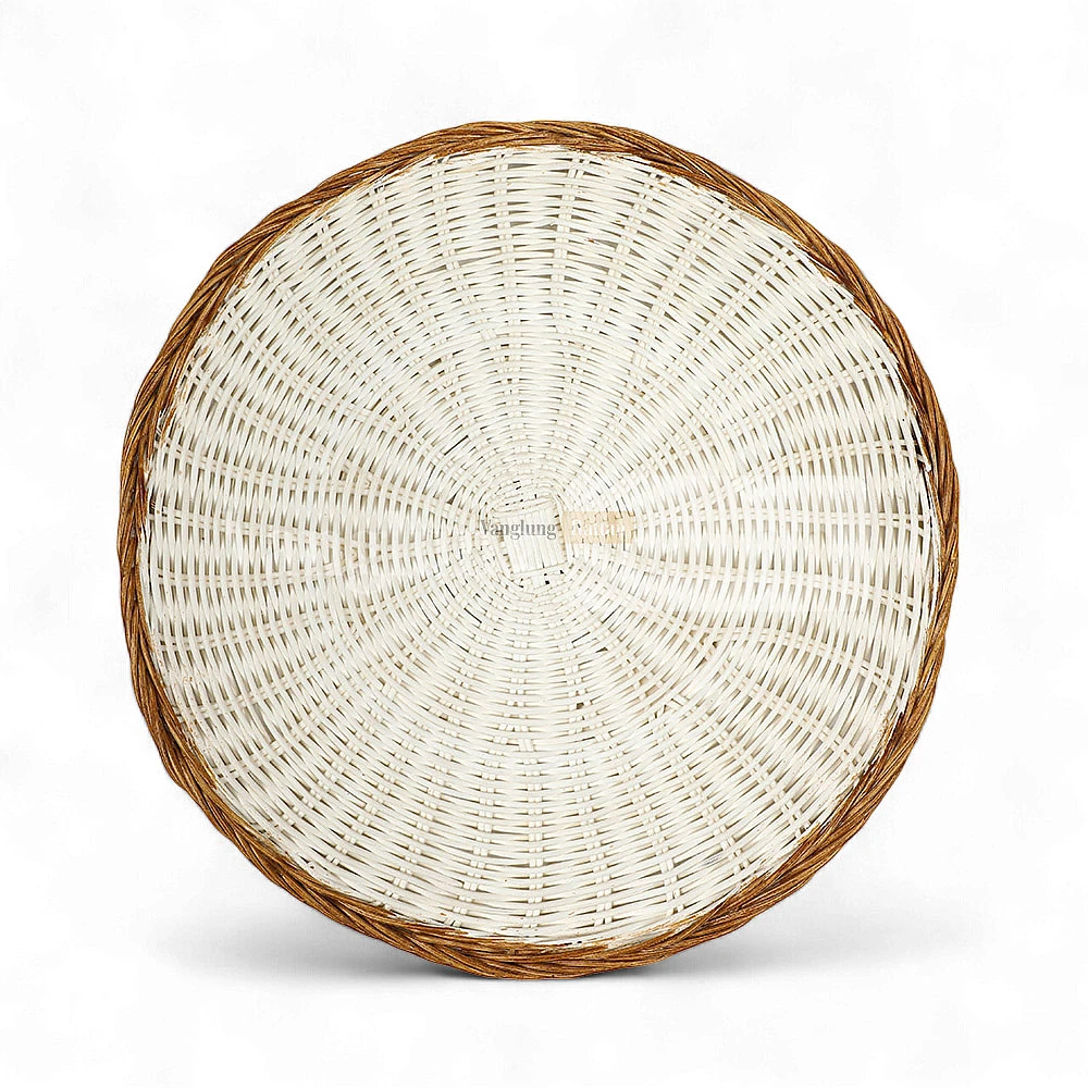 Rattan Export White Wash High Quality Handwoven Round Core Rattan Placemat - REX-UP054006