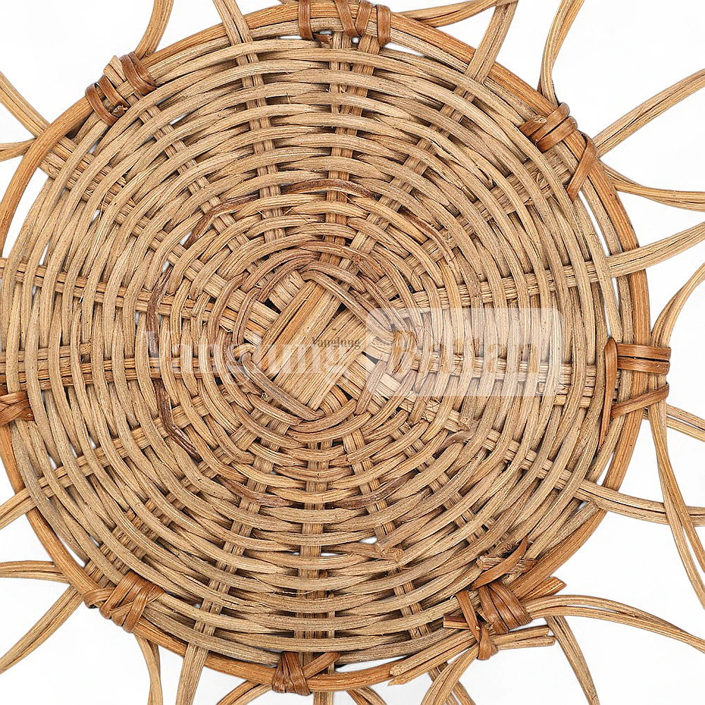 Rattan Export Brown Handicraft Flower Core Rattan Placemat for Decoration - REX-UP054004